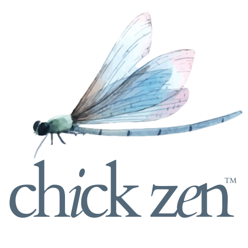 Chick Zen Logo - A dragonfly over the classic yet modern lettering for chick zen